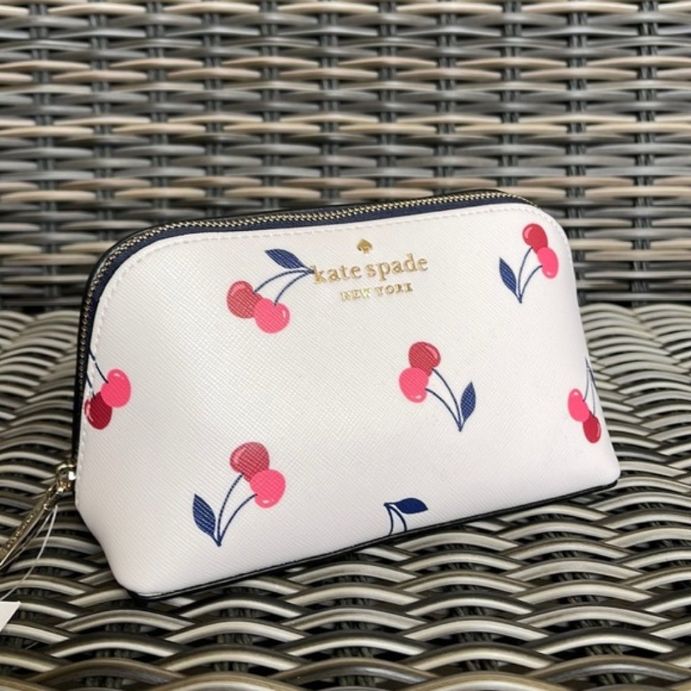 Kate Spade Dancing Cherrie Small Cosmetic Case Cream Multi - Picture 8 of 15